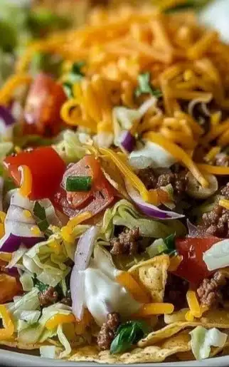 Delicious Frito Cowboy Cabbage served in a bowl, showcasing vibrant ingredients.