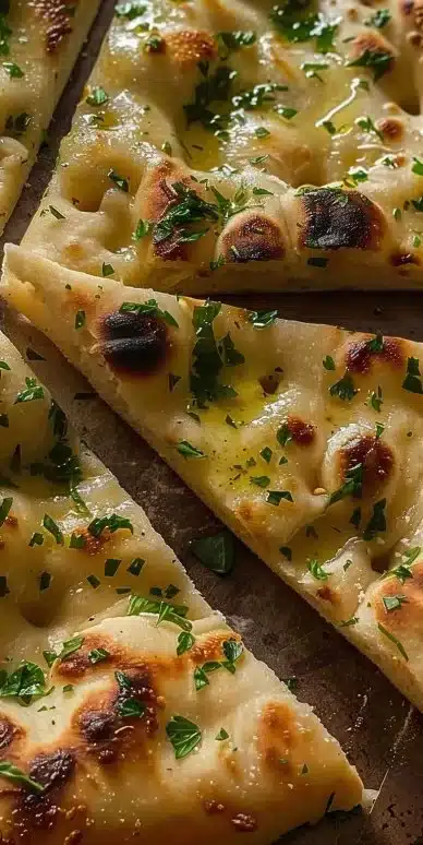 Homemade Garlic and Butter Flatbread ready to serve for an unforgettable flavor experience.
