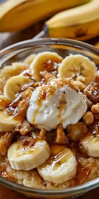 Irresistible Bananas Foster Cobbler