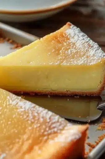 Italian Grandma's lemon custard cake with a creamy lemon filling and golden crust.