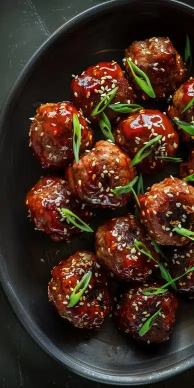 Delicious Korean BBQ Meatballs with a savory glaze, ideal for dinner