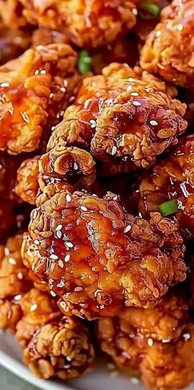 Crispy and delicious Korean Fried Chicken served with dipping sauce.