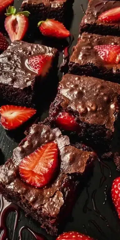Moist Strawberry Brownies