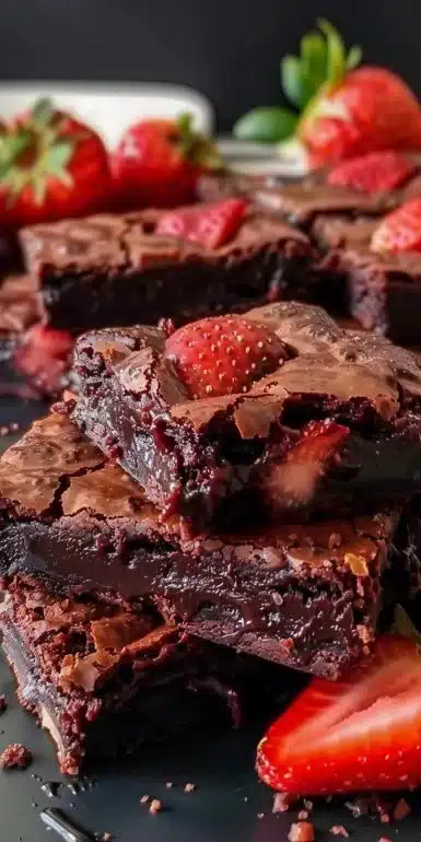 Moist Strawberry Brownies