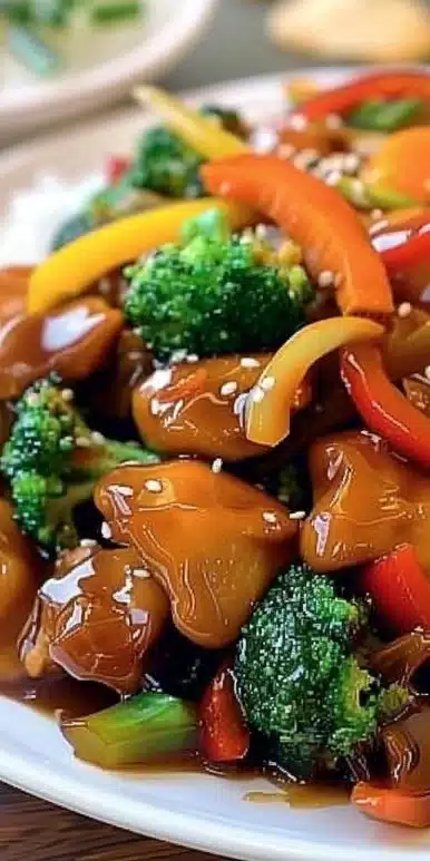 Delicious Crockpot Chinese dish with vibrant ingredients and enticing flavors