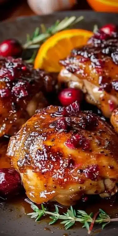 Orange Cranberry Chicken Thighs