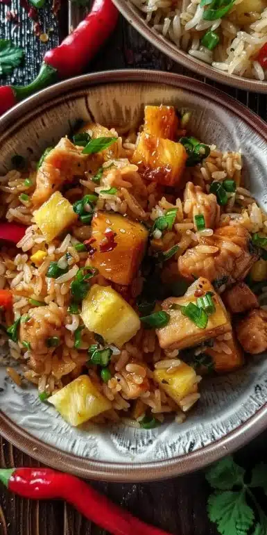 Delicious Pineapple Chicken Rice with vibrant colors and fresh ingredients