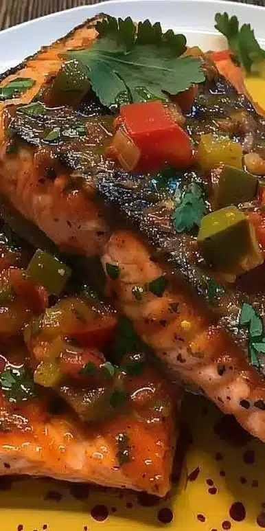 Delicious red snapper topped with savory Creole sauce and fresh ingredients.