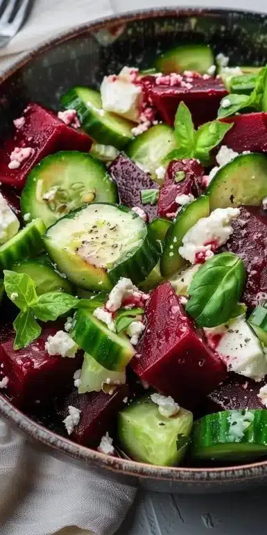 Refreshing Beet Feta Cucumber Salad