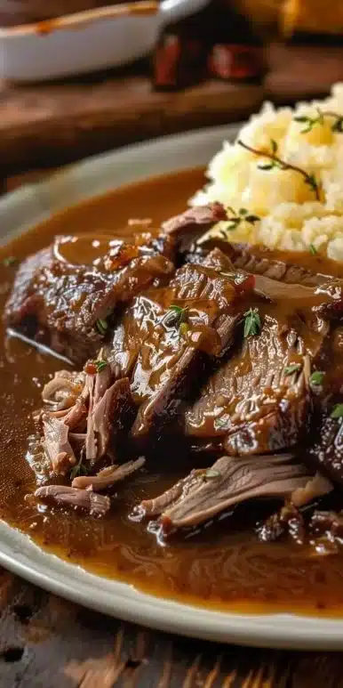 Slow-Cooked Beef with Gravy