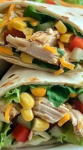 Delicious Southwest Chicken Wraps ready to be served with fresh ingredients and spices.