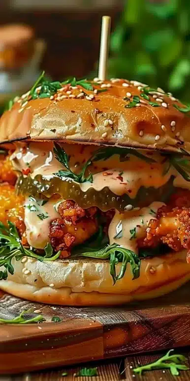 Spicy Chicken Sandwich with Creamy Homemade Sauce