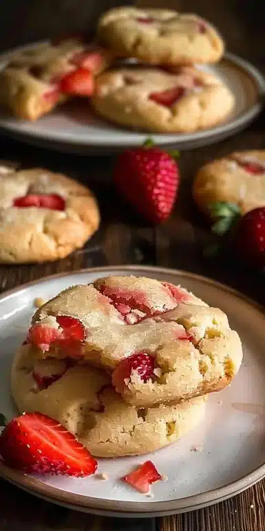 Strawberry Shortbread Cookies