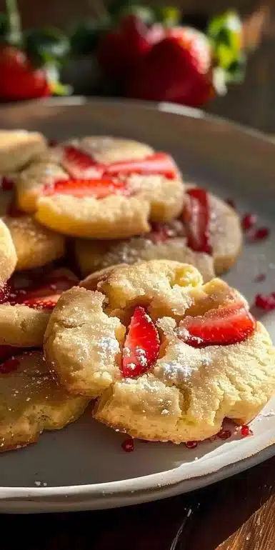 Strawberry Shortbread Cookies