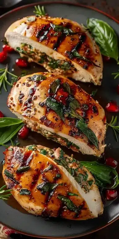 Juicy stuffed chicken breasts filled with herbs and cheese for a perfect meal.