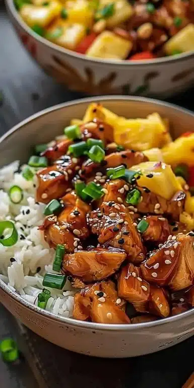 Teriyaki Chicken and Pineapple Bowls