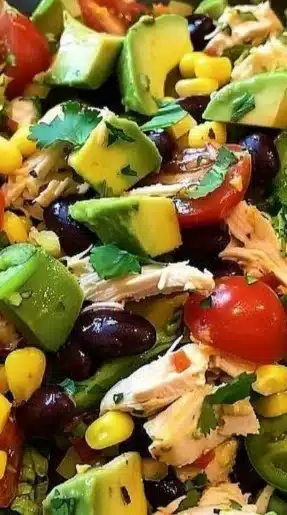 A vibrant Tex-Mex Chicken Salad with fresh ingredients and bold spices.