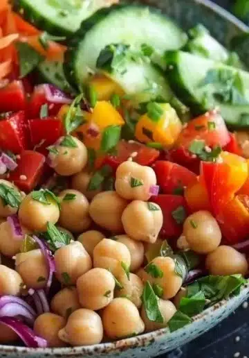 Vibrant Chickpea Rainbow Veggie Bowl