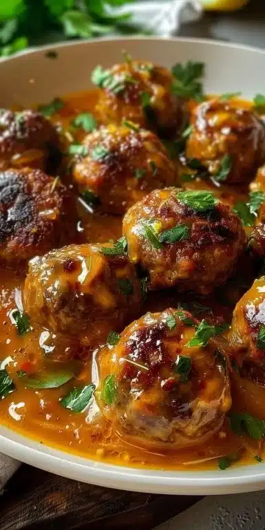 Zesty Greek Meatballs in Lemon Sauce