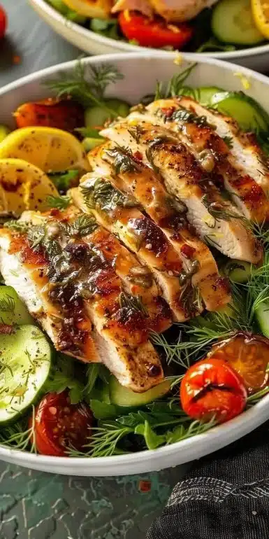 Zesty Lemon Dill Chicken Bowls